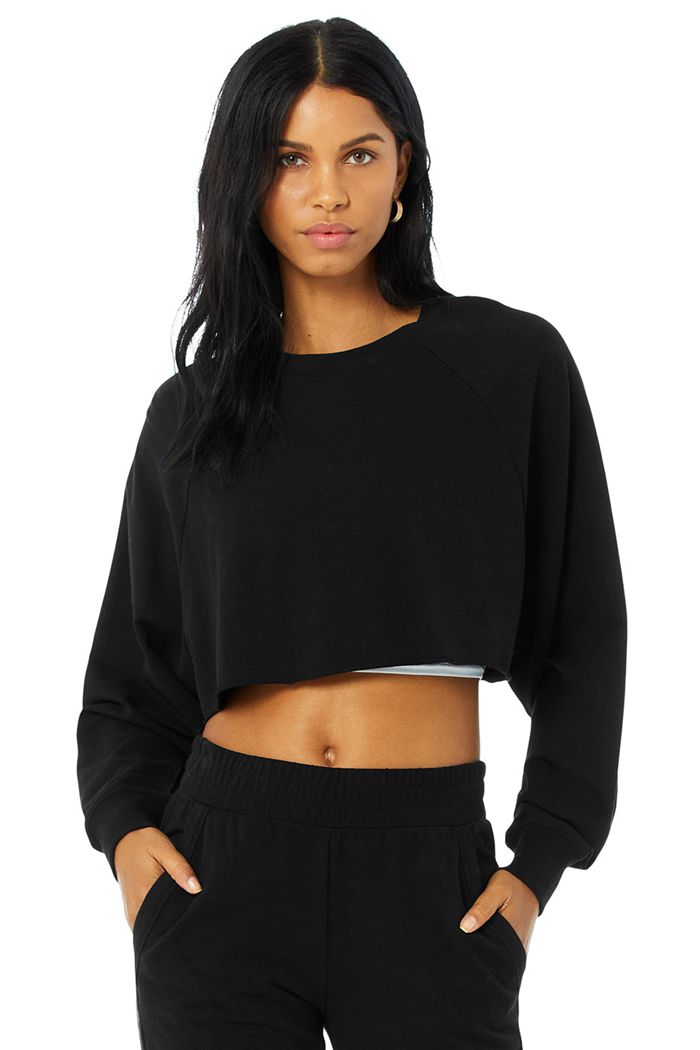 Alo Yoga Double Take Sweatshirt Dam Svarta | 1345276-VW