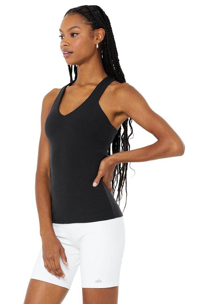 Alo Yoga Elevate Tank Tops Dam Svarta | 2381097-TC