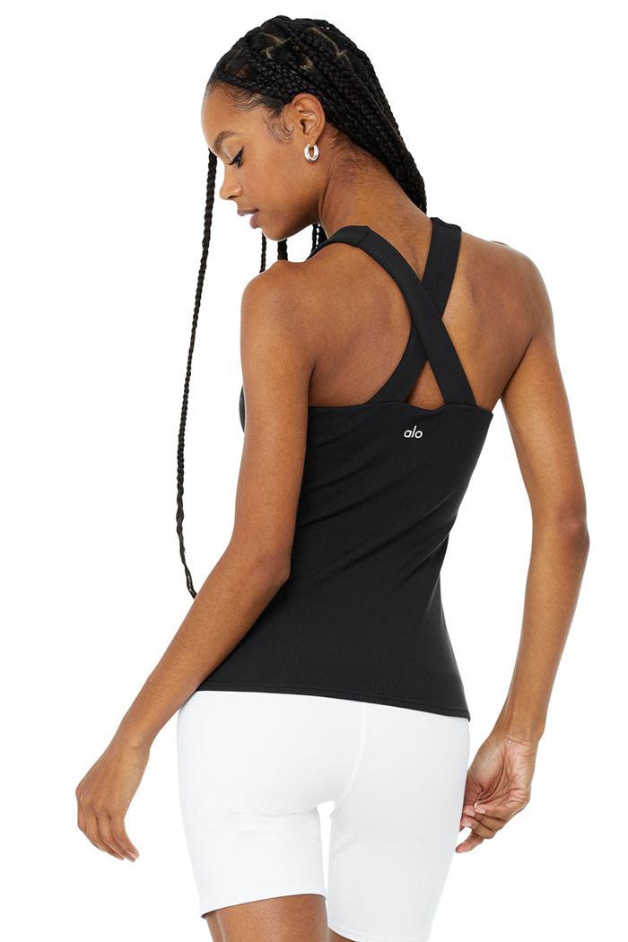 Alo Yoga Elevate Tank Tops Dam Svarta | 2381097-TC