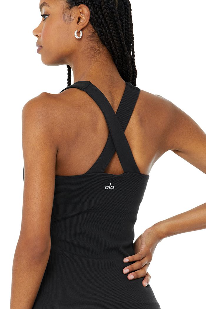 Alo Yoga Elevate Tank Tops Dam Svarta | 2381097-TC