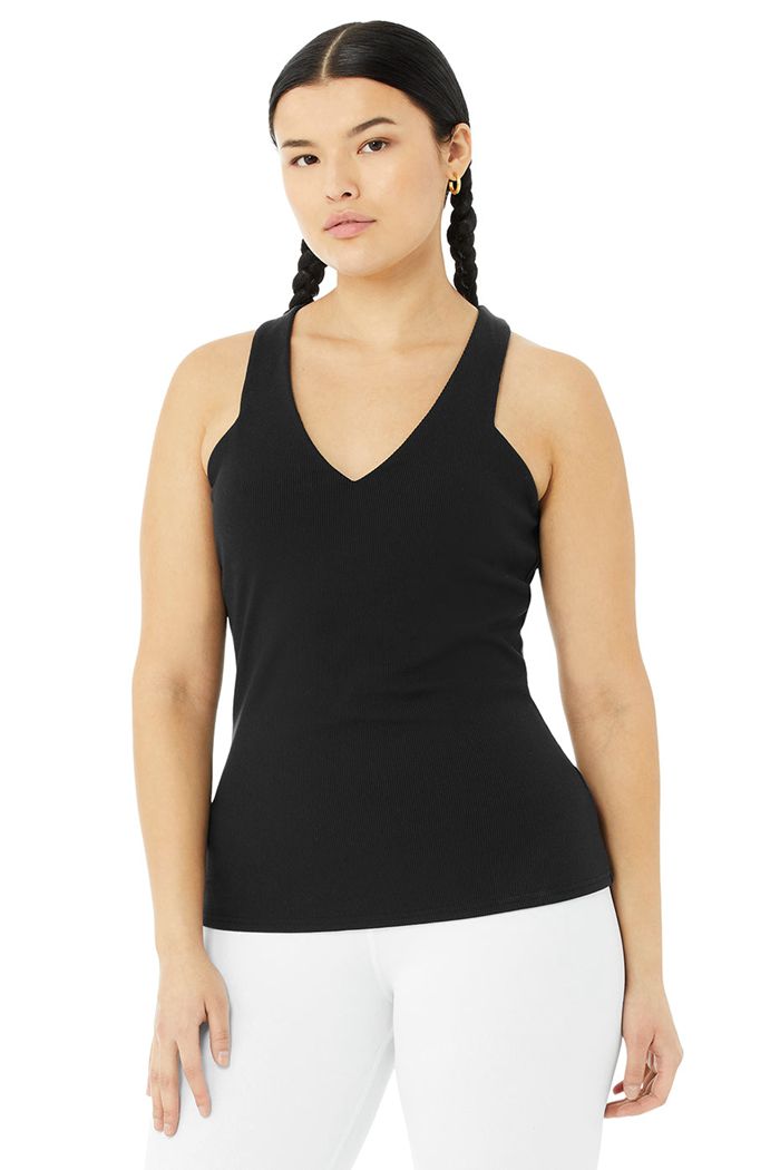 Alo Yoga Elevate Tank Tops Dam Svarta | 2381097-TC