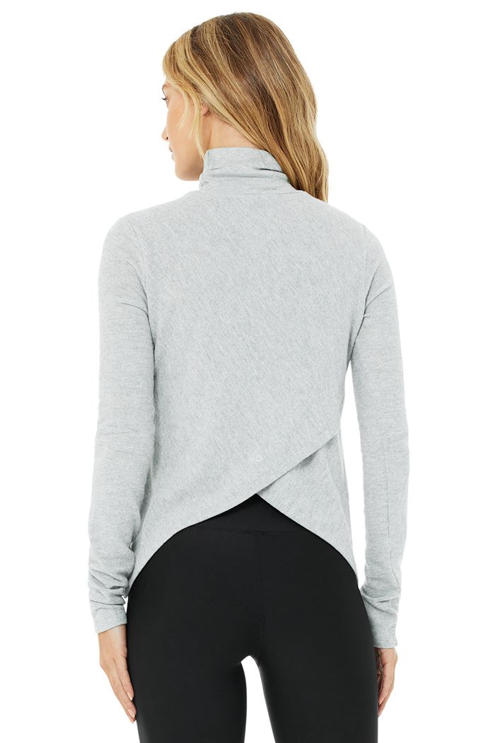 Alo Yoga Embrace Long Sleeve Dam Grå | 6237401-HX