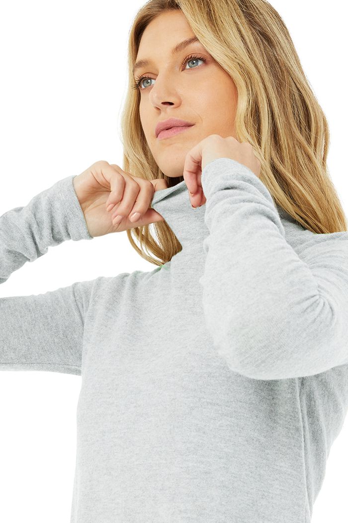 Alo Yoga Embrace Long Sleeve Dam Grå | 6237401-HX