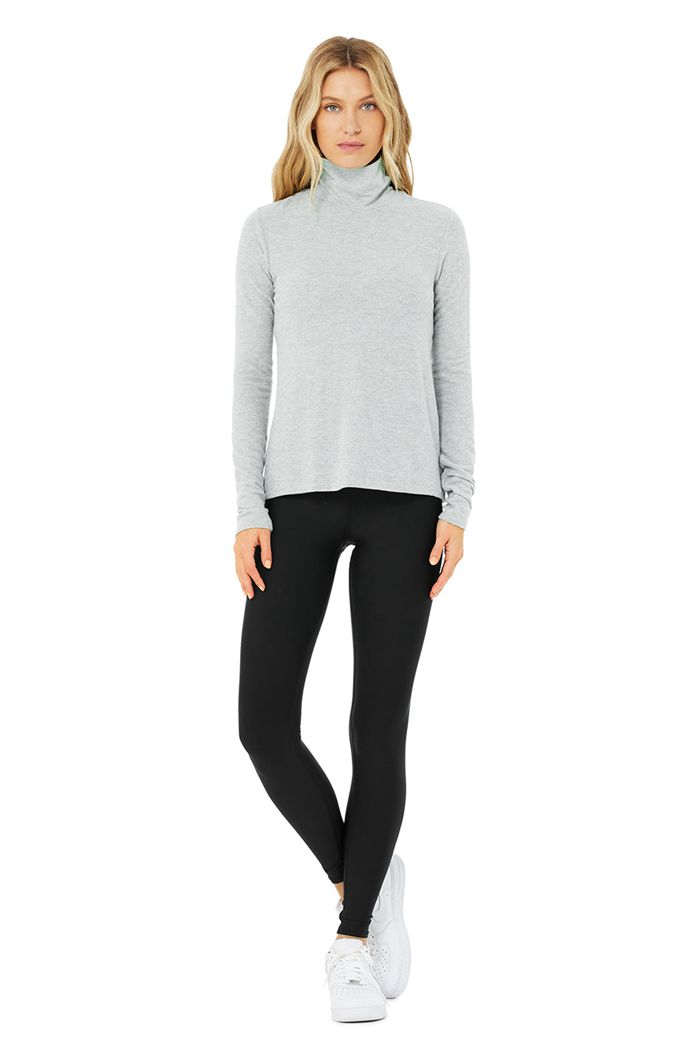 Alo Yoga Embrace Long Sleeve Dam Grå | 6237401-HX