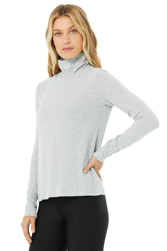 Alo Yoga Embrace Long Sleeve Dam Grå | 6237401-HX