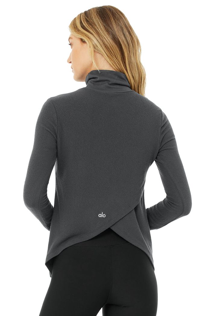 Alo Yoga Embrace Long Sleeve Dam Mörkgrå | 5268394-FH