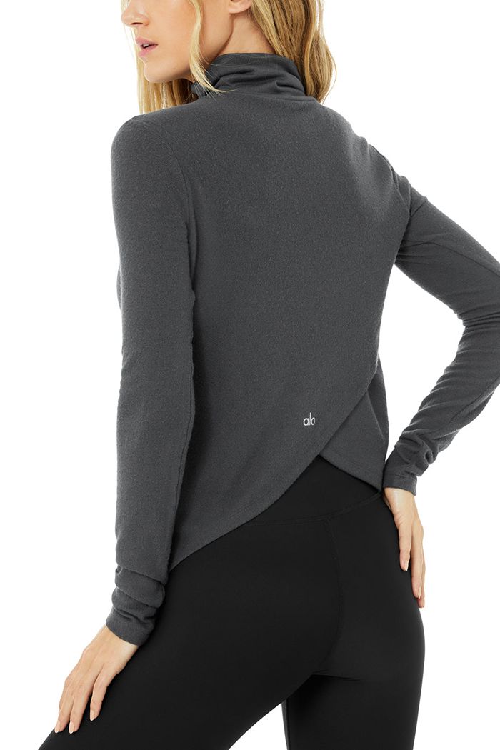 Alo Yoga Embrace Long Sleeve Dam Mörkgrå | 5268394-FH