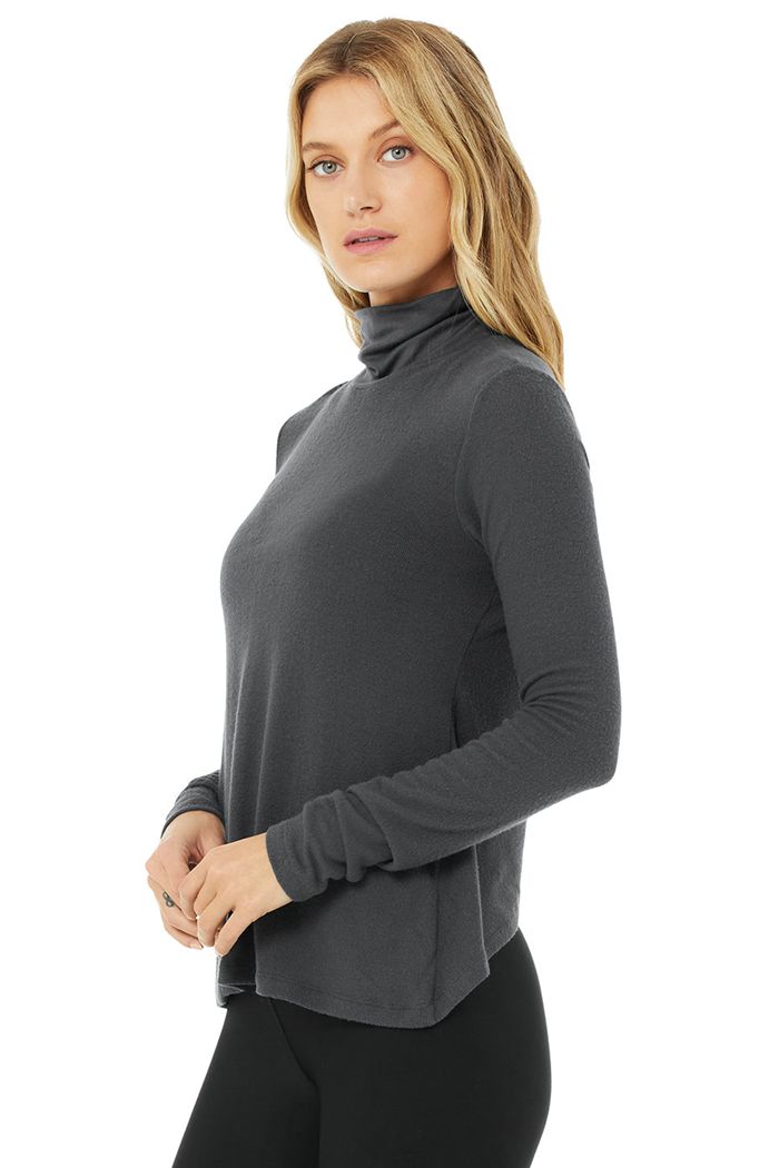 Alo Yoga Embrace Long Sleeve Dam Mörkgrå | 5268394-FH