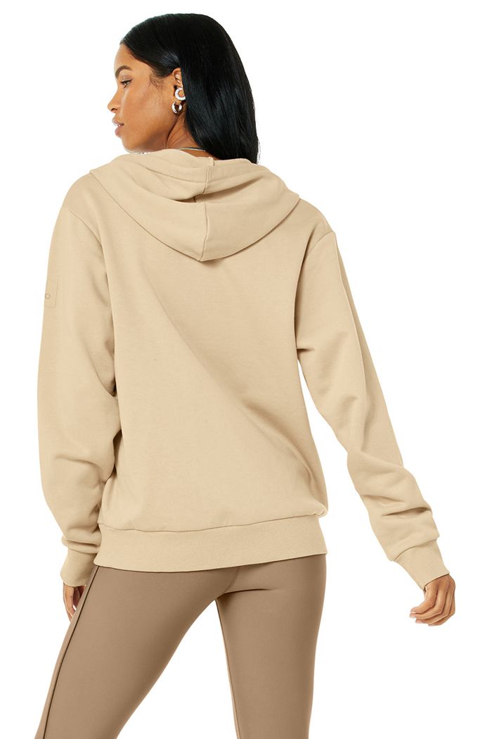 Alo Yoga Everyday Full Zip Hoodie Dam Bruna | 3061587-AG