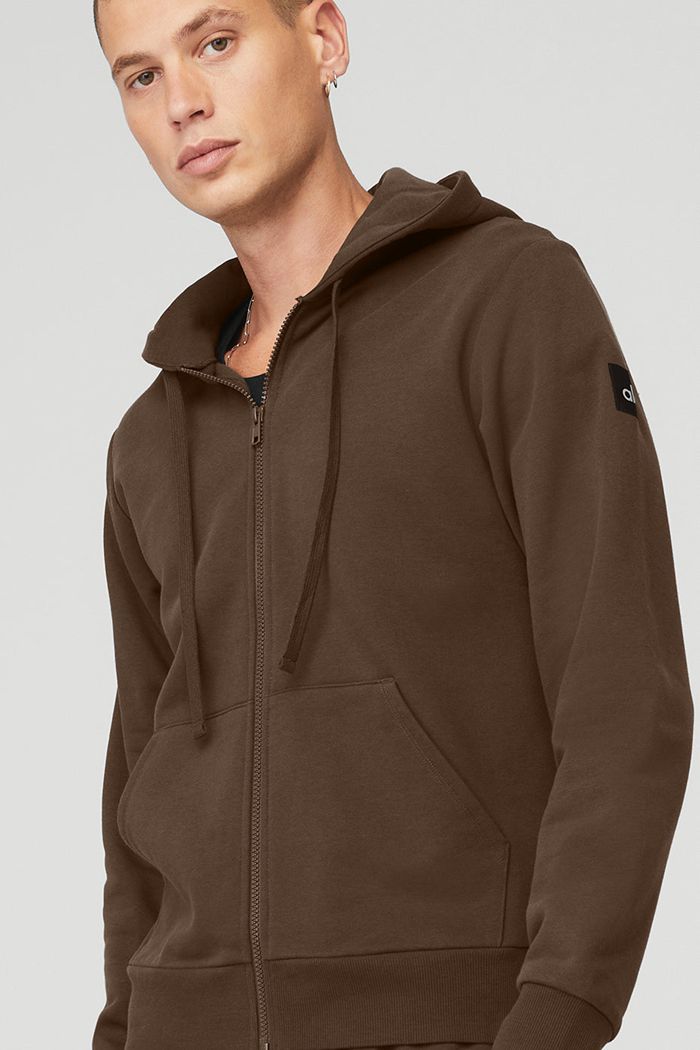 Alo Yoga Everyday Full Zip Hoodie Herr Svarta | 1564872-RW