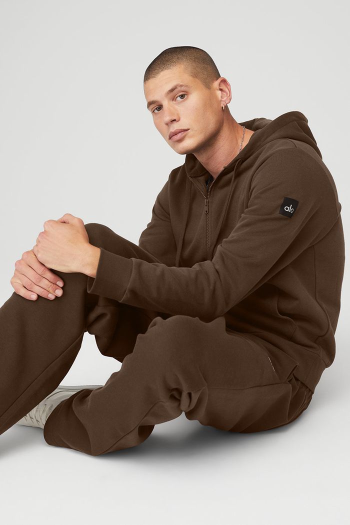 Alo Yoga Everyday Full Zip Hoodie Herr Svarta | 1564872-RW