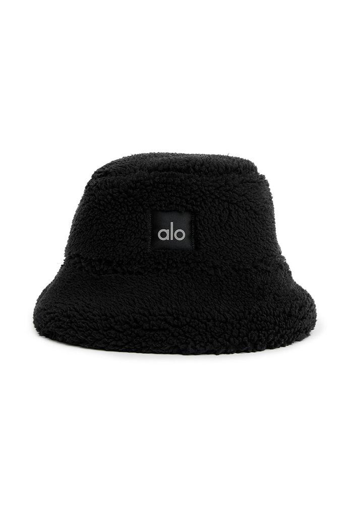 Alo Yoga Foxy Sherpa Bucket Hatt Dam Svarta | 3619574-SO