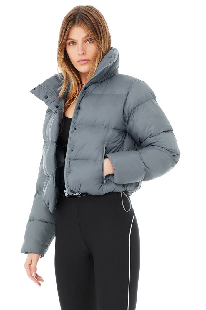 Alo Yoga Gold Rush Puffer Jacka Dam Grå | 1853402-KF