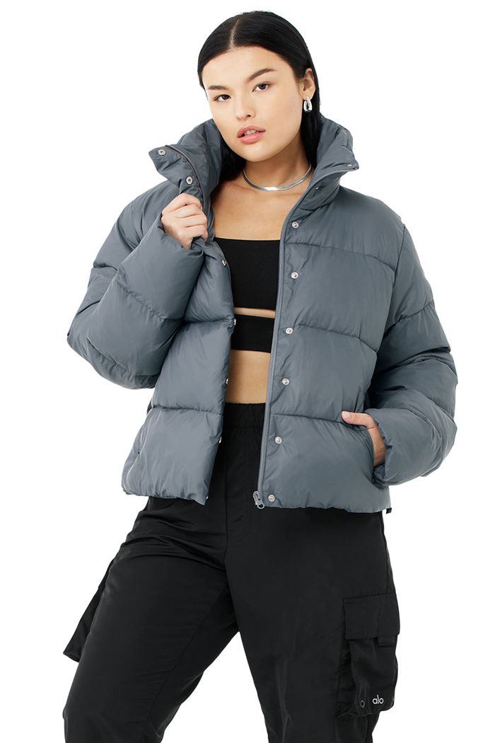 Alo Yoga Gold Rush Puffer Jacka Dam Grå | 1853402-KF