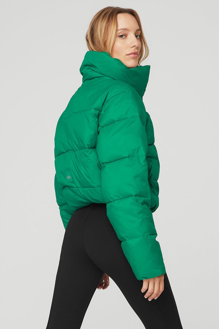 Alo Yoga Gold Rush Puffer Jacka Dam Gröna Turkos | 4697130-MO