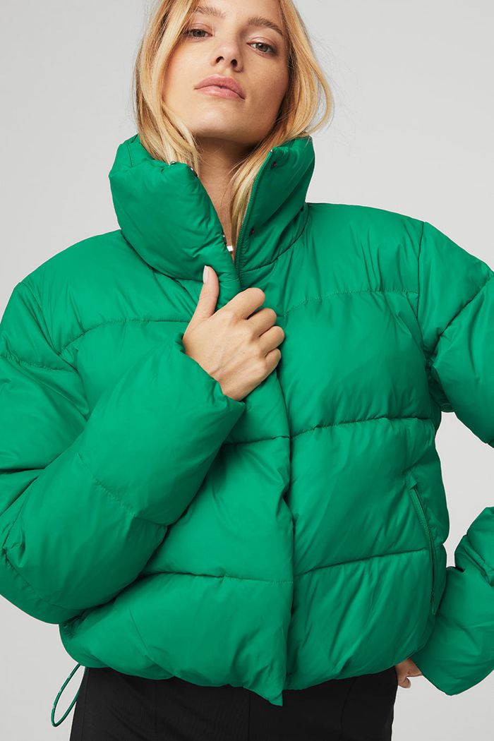 Alo Yoga Gold Rush Puffer Jacka Dam Gröna Turkos | 4697130-MO