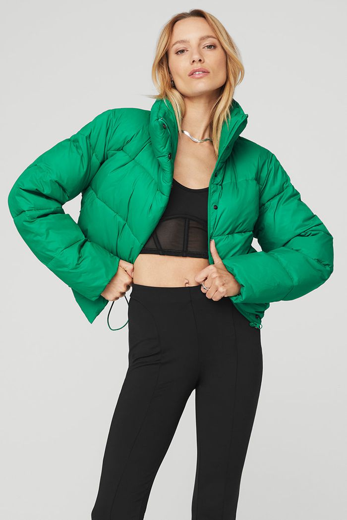 Alo Yoga Gold Rush Puffer Jacka Dam Gröna Turkos | 4697130-MO