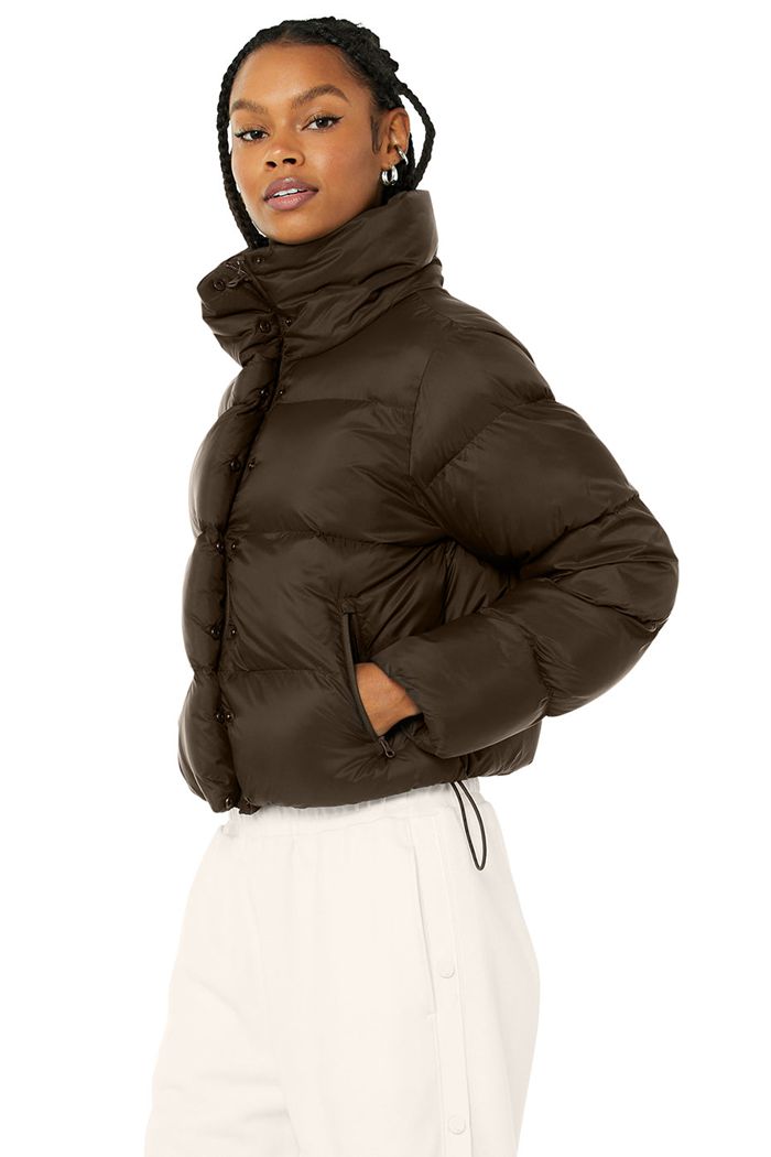 Alo Yoga Gold Rush Puffer Jacka Dam Svarta | 9317680-YK