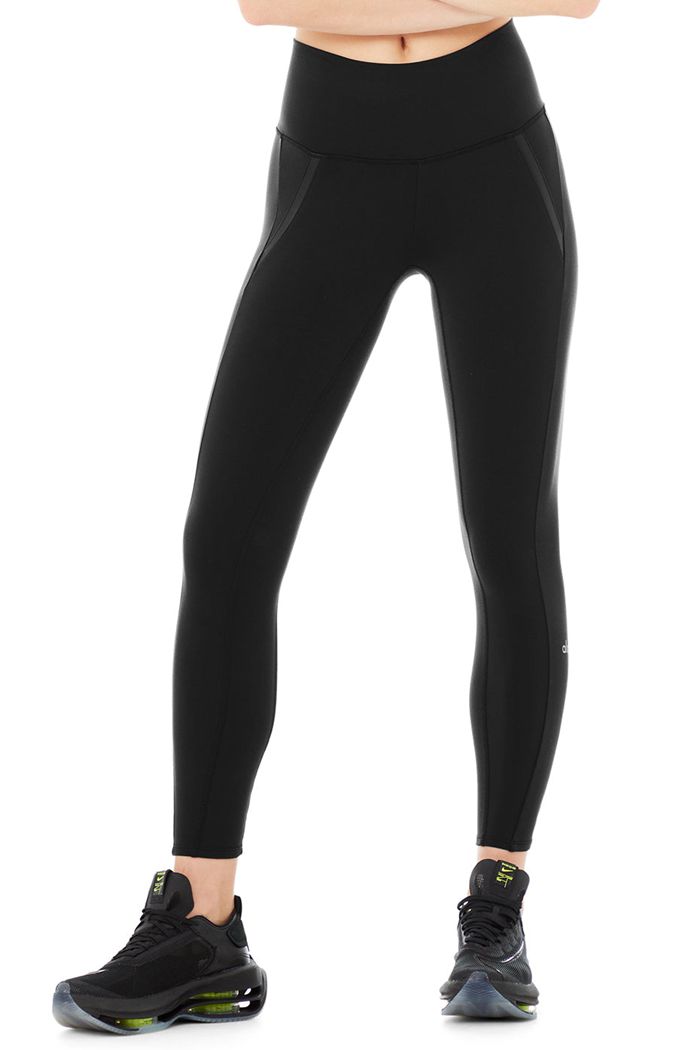 Alo Yoga High-Midja 7/8 Motocon Leggings Dam Svarta | 3287046-DJ