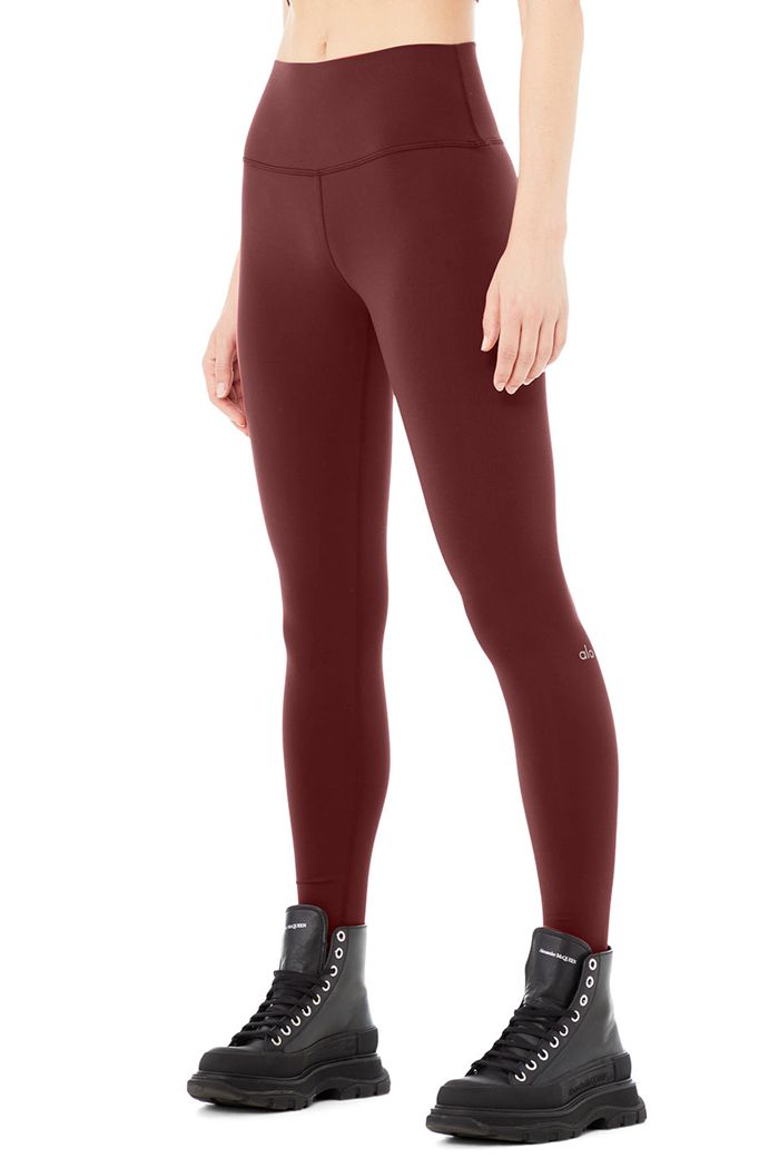 Alo Yoga High-Midja Airbrush Leggings Dam Röda | 0129536-QE