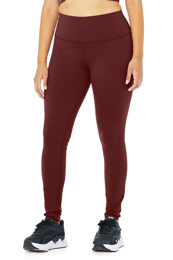 Alo Yoga High-Midja Airbrush Leggings Dam Röda | 0129536-QE