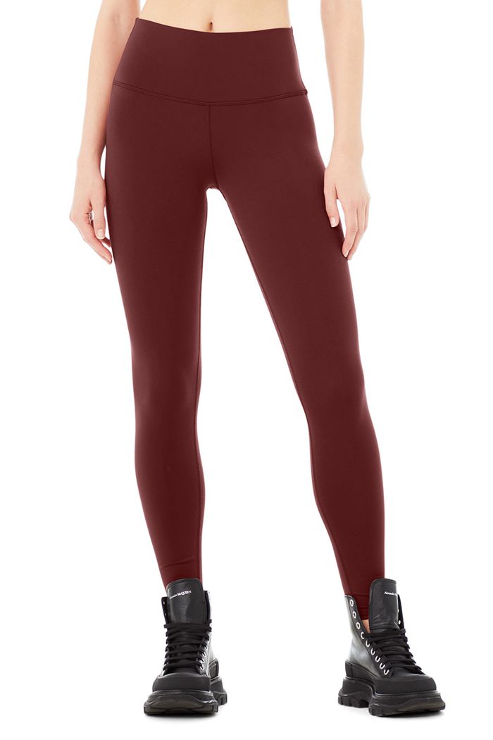 Alo Yoga High-Midja Airbrush Leggings Dam Röda | 0129536-QE