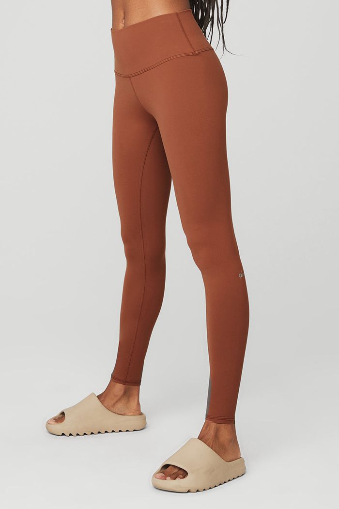 Alo Yoga High-Midja Airbrush Leggings Dam Röda | 5721046-PH