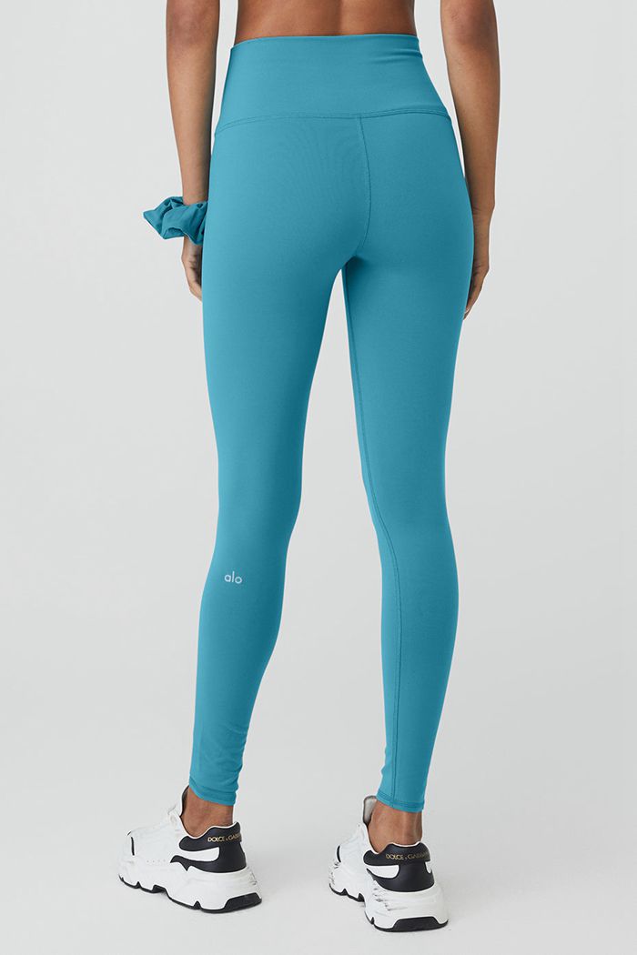 Alo Yoga High-Midja Airbrush Leggings Dam Blå | 6312840-YL