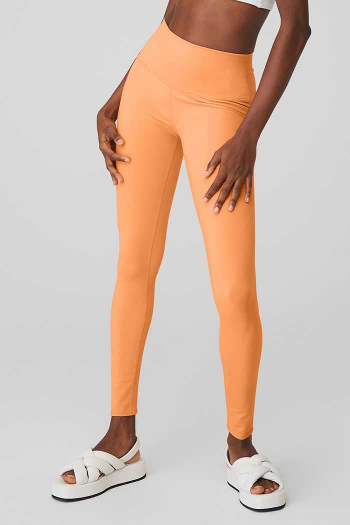 Alo Yoga High-Midja Airbrush Leggings Dam Orange | 8123906-CW