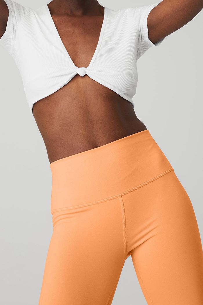 Alo Yoga High-Midja Airbrush Leggings Dam Orange | 8123906-CW