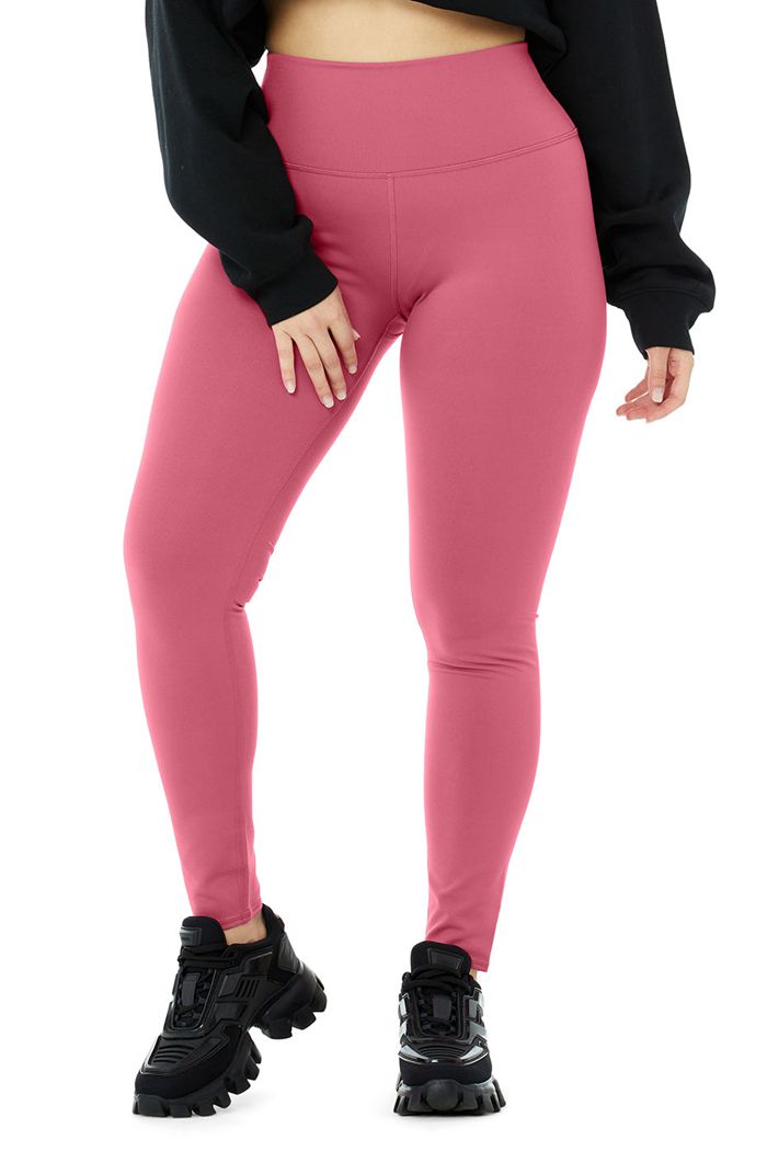 Alo Yoga High-Midja Airbrush Leggings Dam Lila | 8429360-UQ