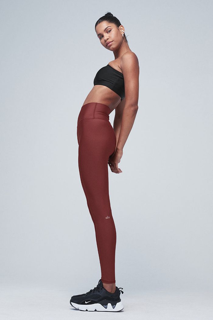 Alo Yoga High-Midja Airlift Leggings Dam Röda | 3027958-GK