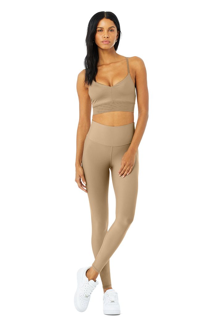 Alo Yoga High-Midja Airlift Leggings Dam Bruna | 6382140-ML