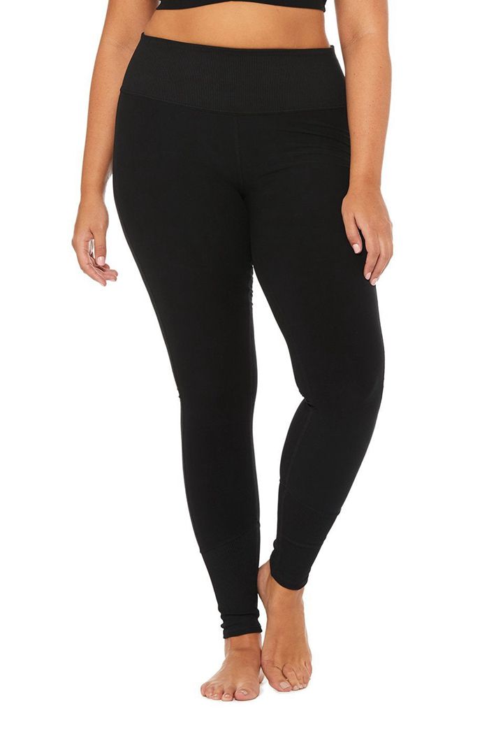 Alo Yoga High-Midja Alosoft Lounge Leggings Dam Svarta | 7428069-WR