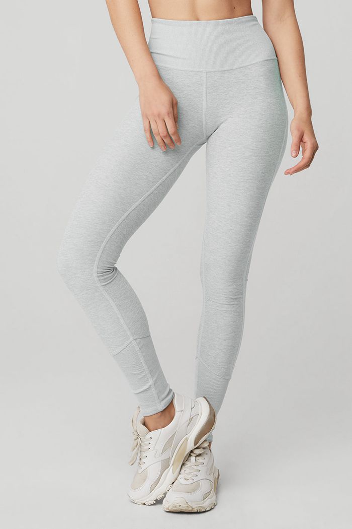 Alo Yoga High-Midja Alosoft Lounge Leggings Dam Grå | 9256384-XP