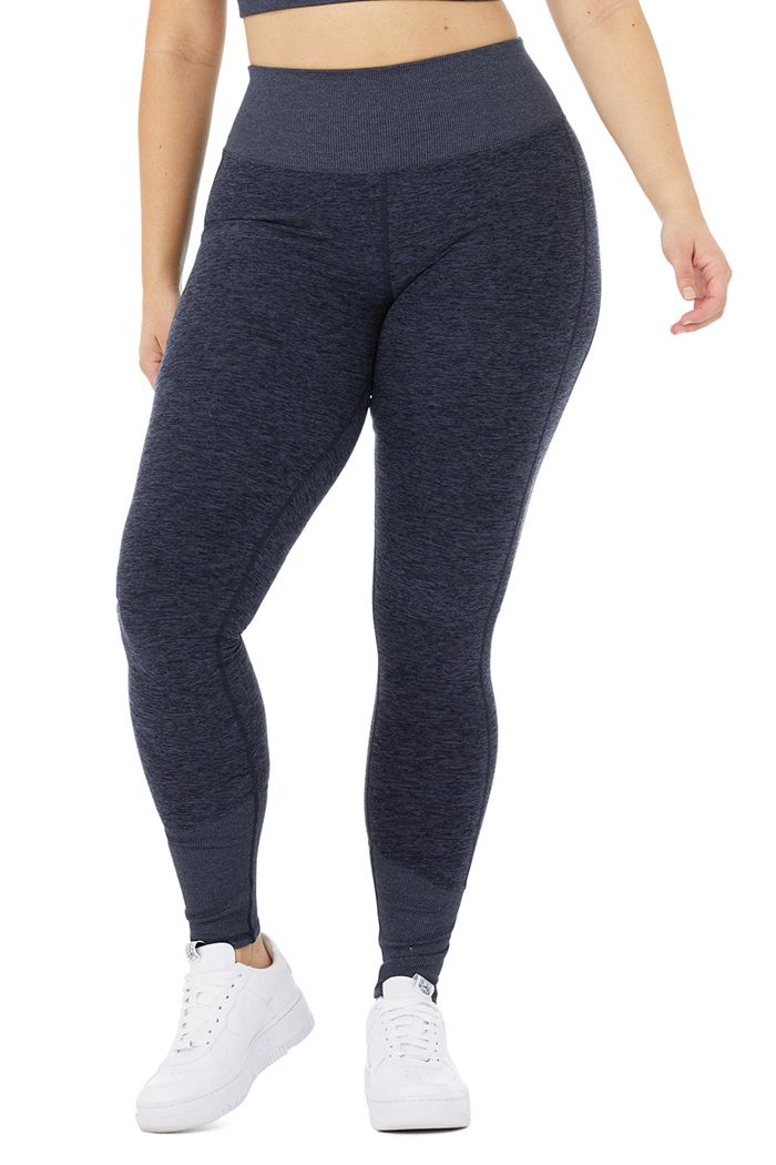 Alo Yoga High-Midja Alosoft Lounge Leggings Dam Marinblå | 9786351-AX