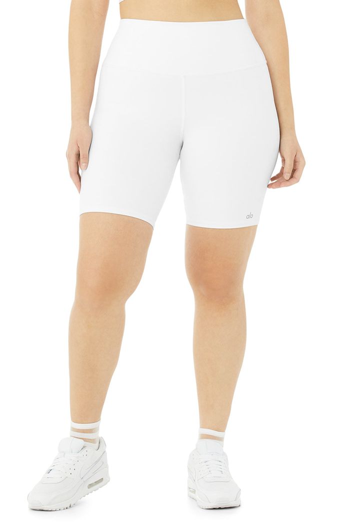 Alo Yoga High-Midja Biker Short Dam Vita | 6087451-IR