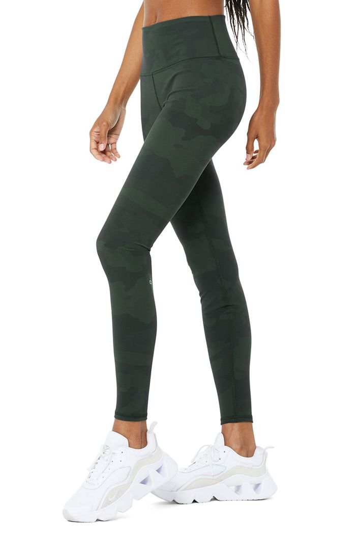 Alo Yoga High-Midja Camo Vapor Leggings Dam Svarta | 6813957-YE