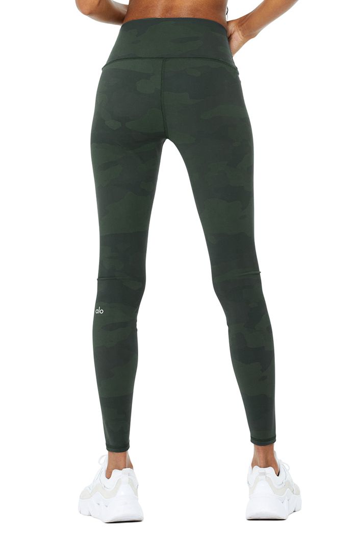 Alo Yoga High-Midja Camo Vapor Leggings Dam Svarta | 6813957-YE