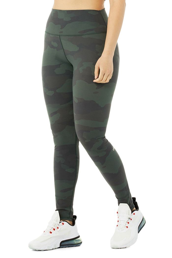 Alo Yoga High-Midja Camo Vapor Leggings Dam Svarta | 6813957-YE