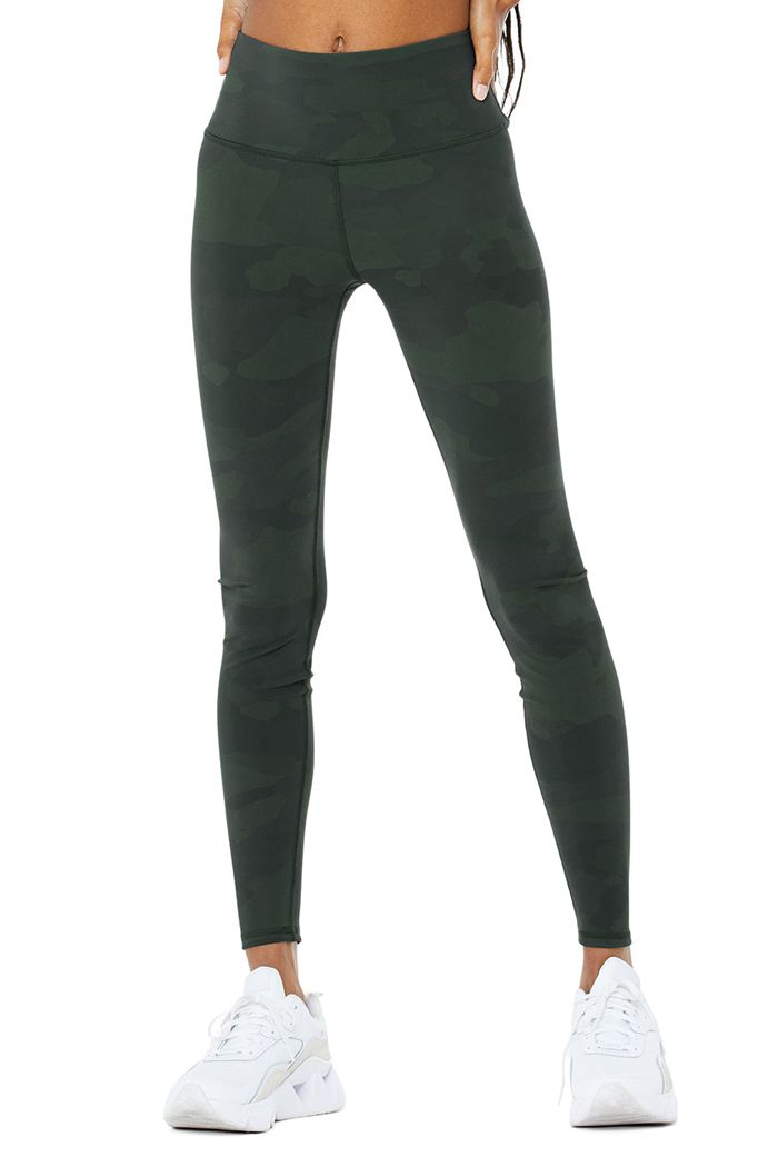 Alo Yoga High-Midja Camo Vapor Leggings Dam Svarta | 6813957-YE