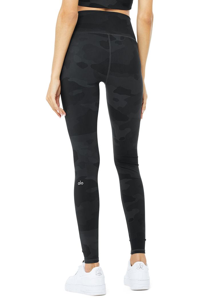 Alo Yoga High-Midja Camo Vapor Leggings Dam Svarta | 9745862-EH