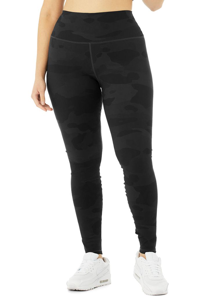 Alo Yoga High-Midja Camo Vapor Leggings Dam Svarta | 9745862-EH