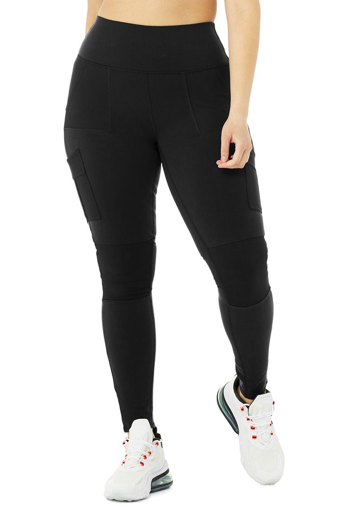 Alo Yoga High-Midja Cargo Leggings Dam Svarta | 5089312-YK