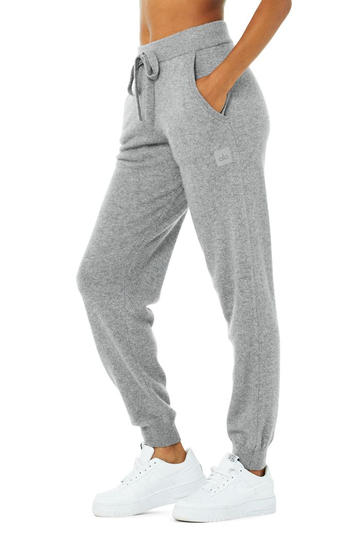 Alo Yoga High-Midja Cashmere Jet Set Byxor Dam Grå | 1473925-MC