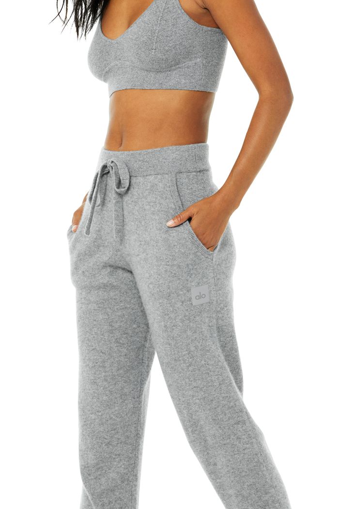 Alo Yoga High-Midja Cashmere Jet Set Byxor Dam Grå | 1473925-MC