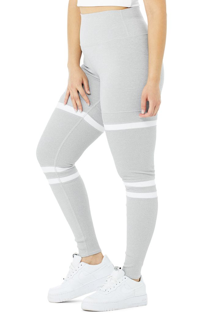 Alo Yoga High-Midja Legit Leggings Dam Grå Vita | 3762891-ZN