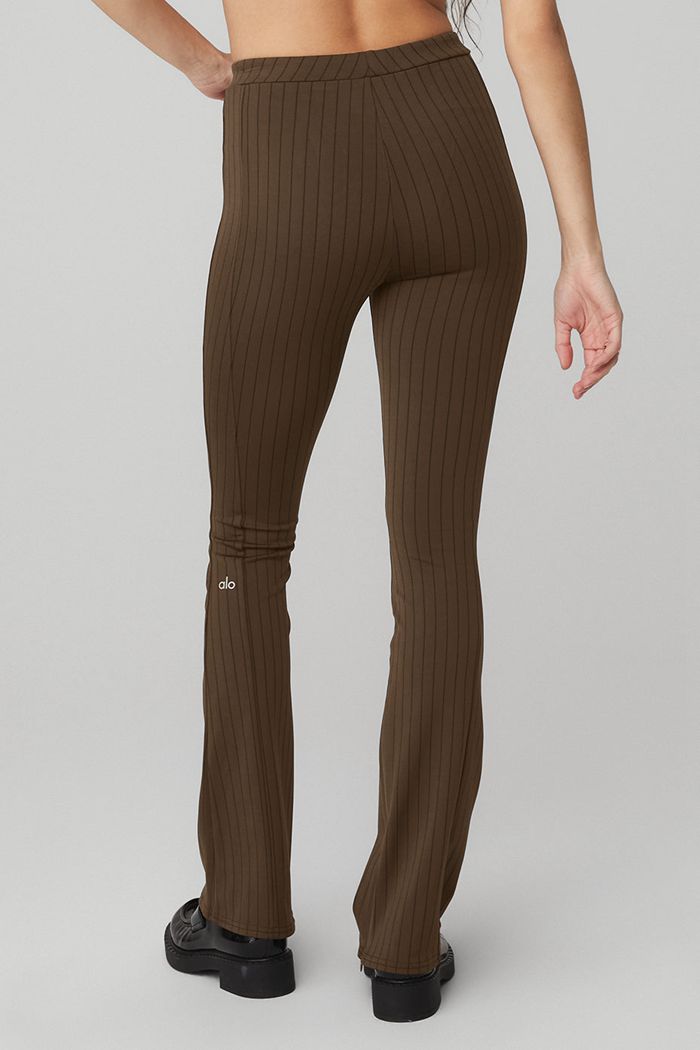 Alo Yoga High-Midja Pinstripe Zip It Flare Leggings Dam Svarta | 3298417-PU