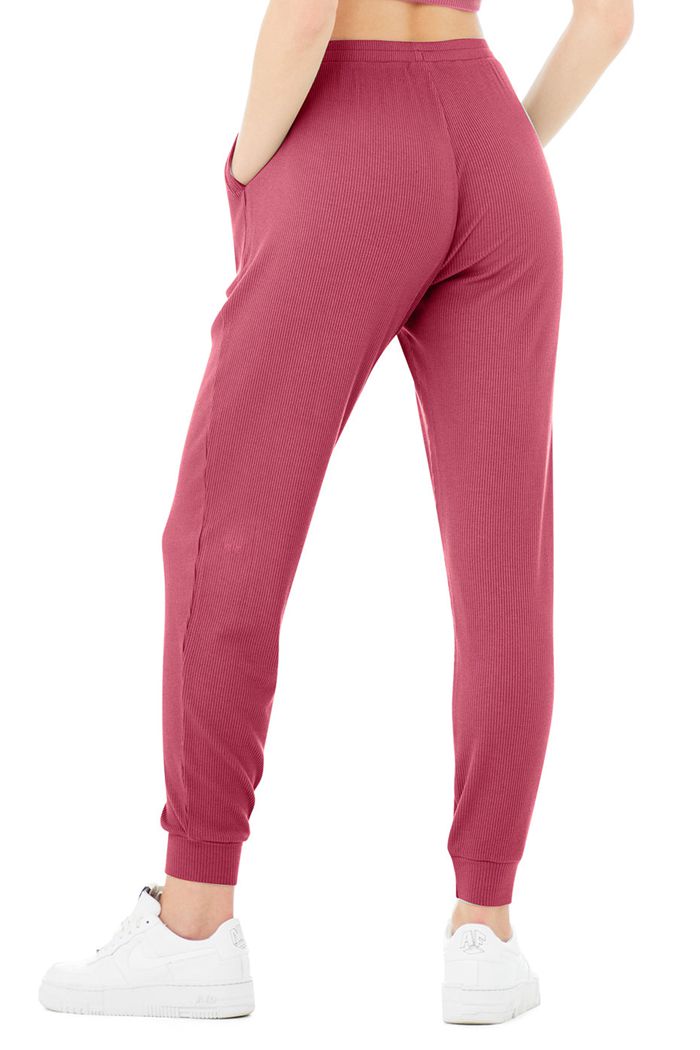 Alo Yoga High-Midja Ribbed Whisper Byxor Dam Lila | 7862951-WO