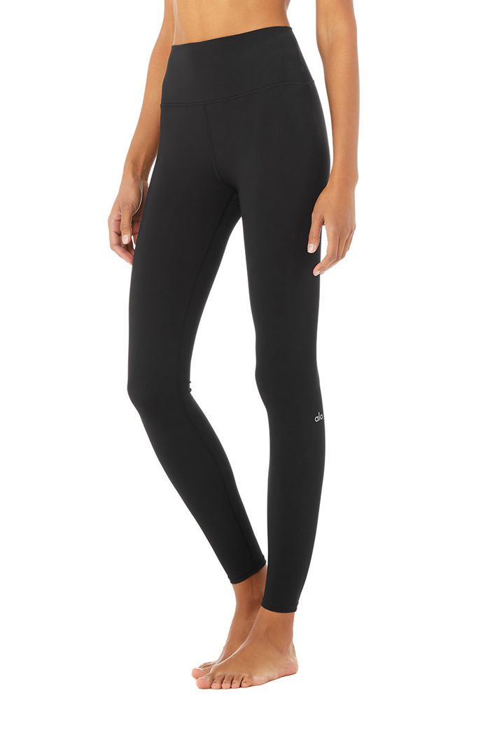 Alo Yoga High-Midja Solid Vapor Leggings Dam Svarta | 6791385-LY